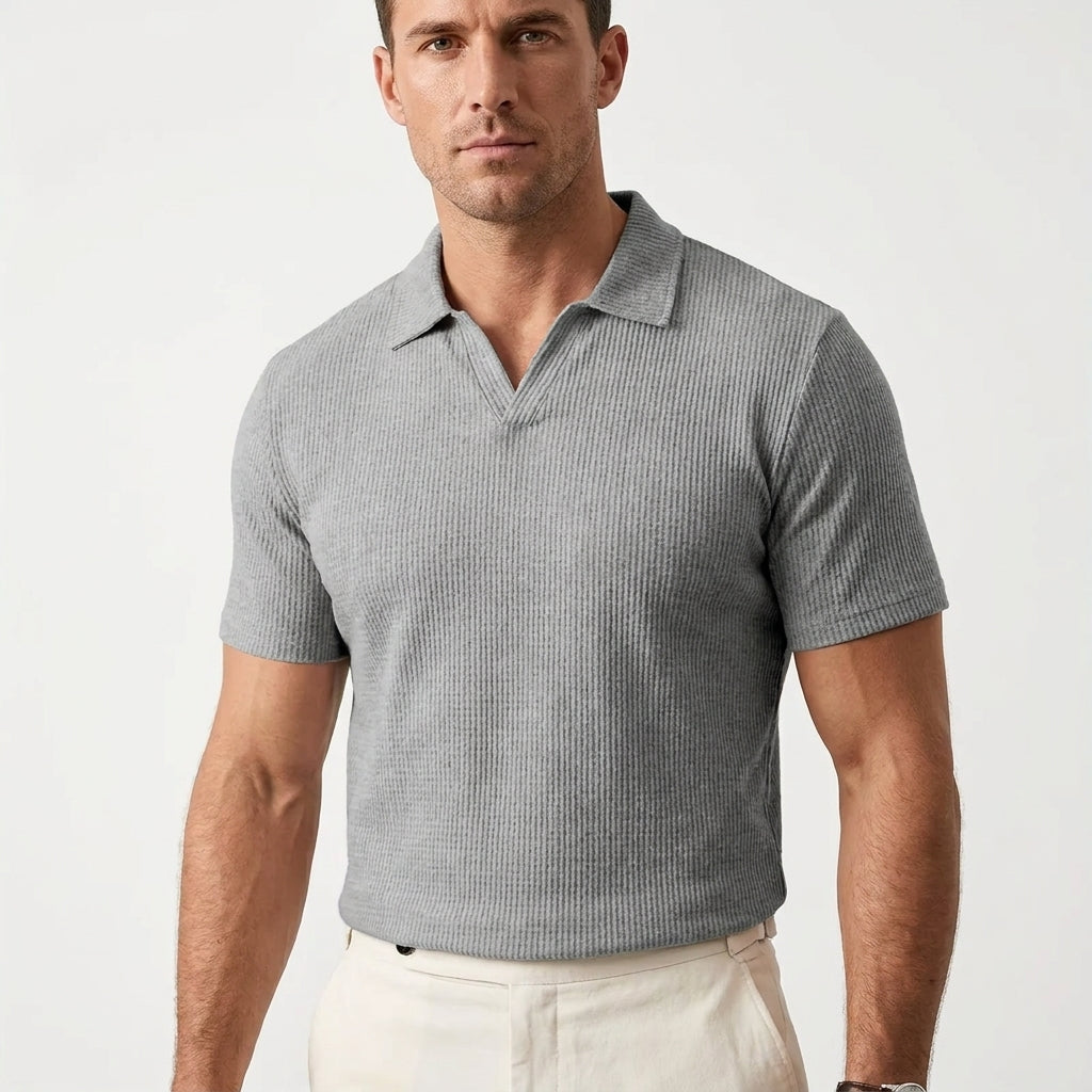 Koszulka polo męska z dekoltem V – polo V-neck
