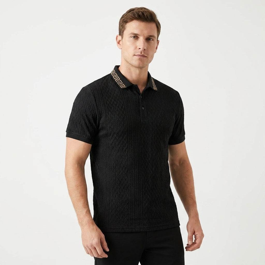Koszulka polo męska z kolorowymi blokami – polo color block