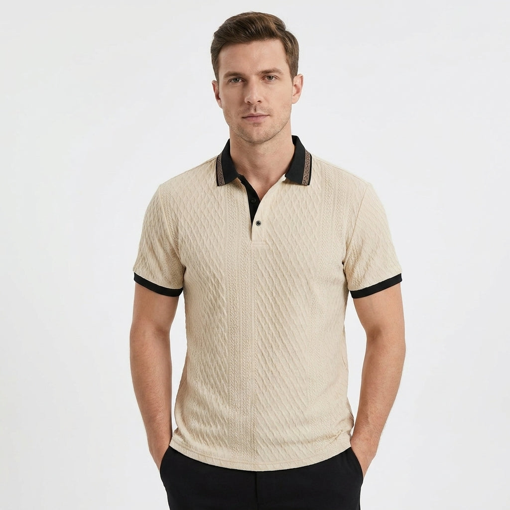Koszulka polo męska z kolorowymi blokami – polo color block