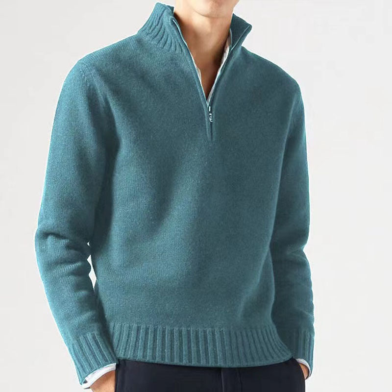 Sweter męski z zamkiem połówkowym – half-zip sweter