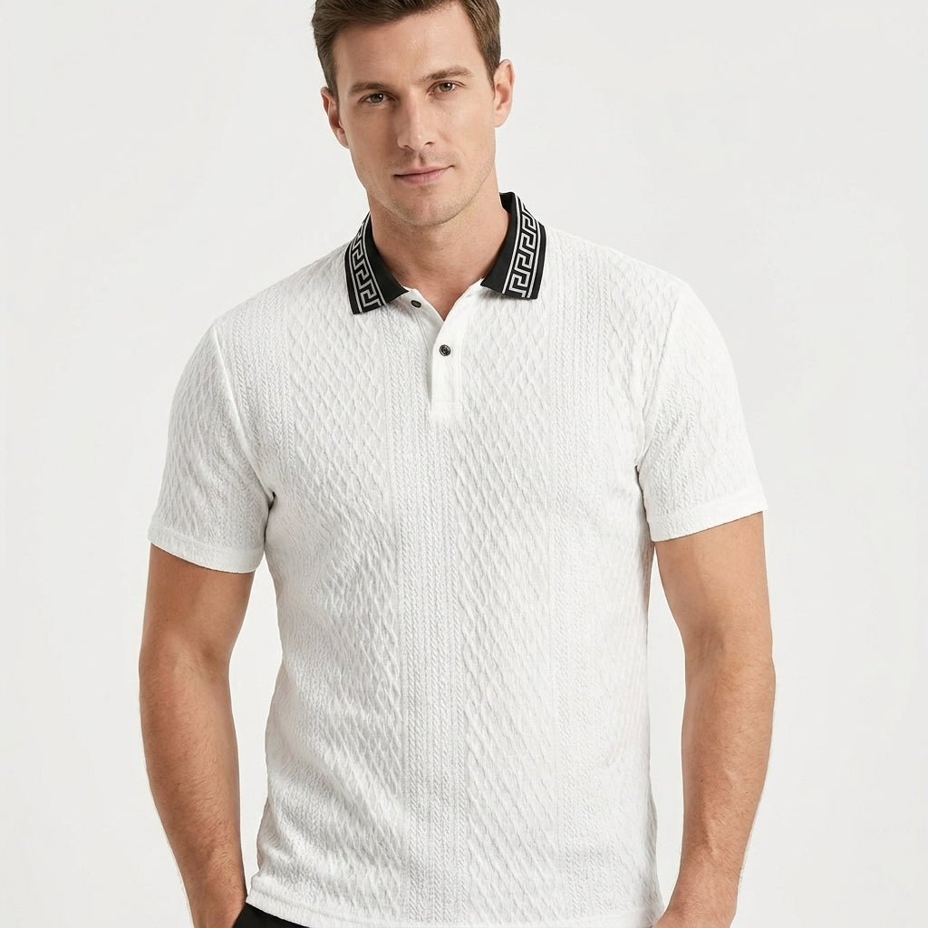 Koszulka polo męska z kolorowymi blokami – polo color block