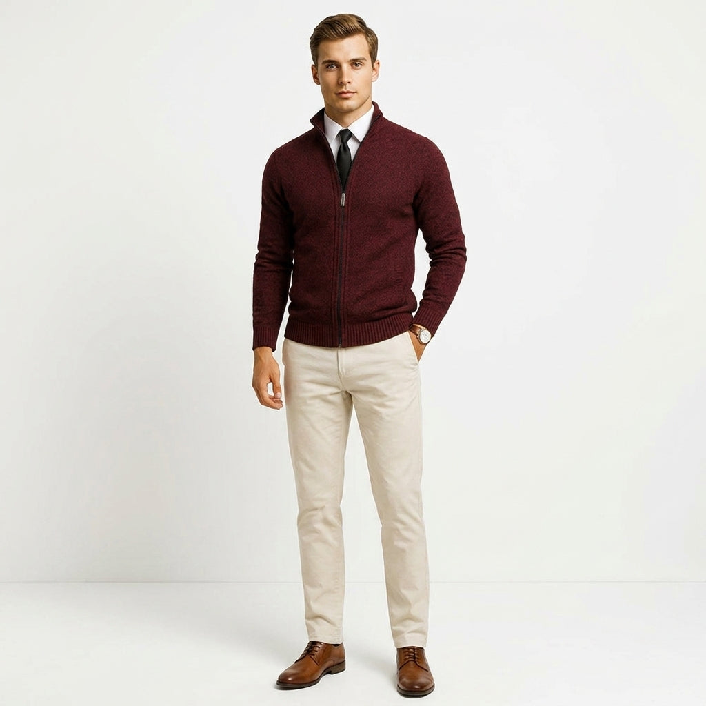Sweter merino męski dopasowany – dopasowany sweter wełniany
