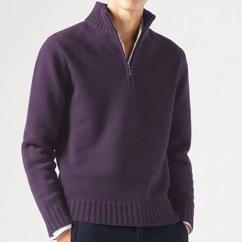 Sweter męski z zamkiem połówkowym – half-zip sweter