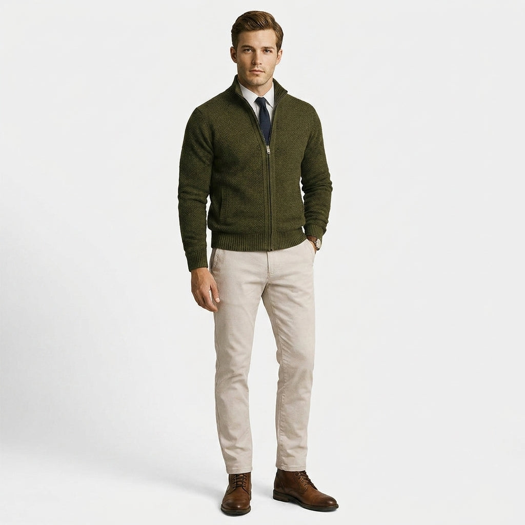 Sweter merino męski dopasowany – dopasowany sweter wełniany