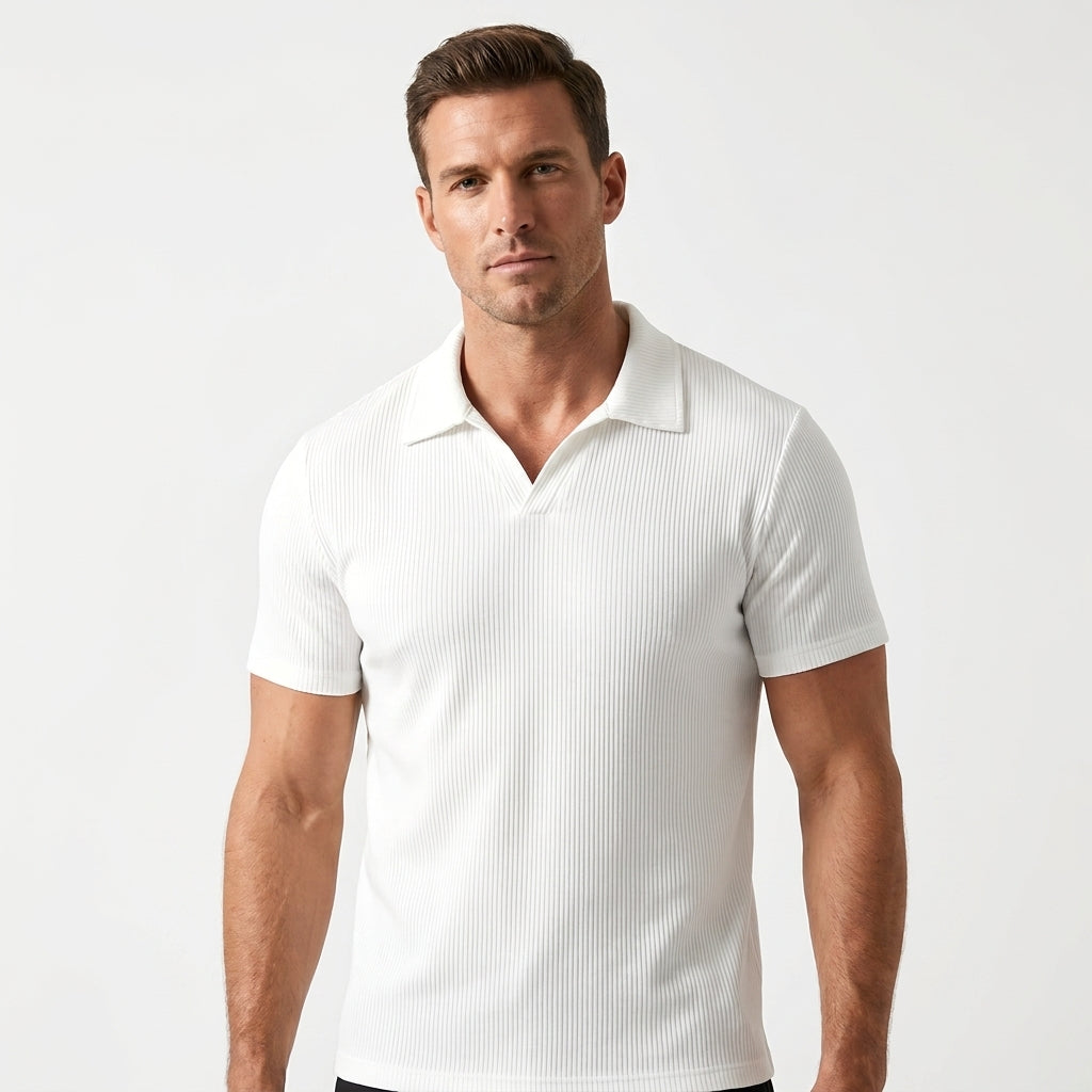 Koszulka polo męska z dekoltem V – polo V-neck