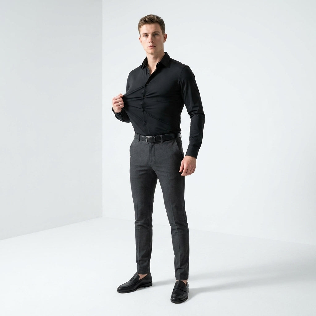 Koszula stretch męska komfortowa – koszula elastyczna casual