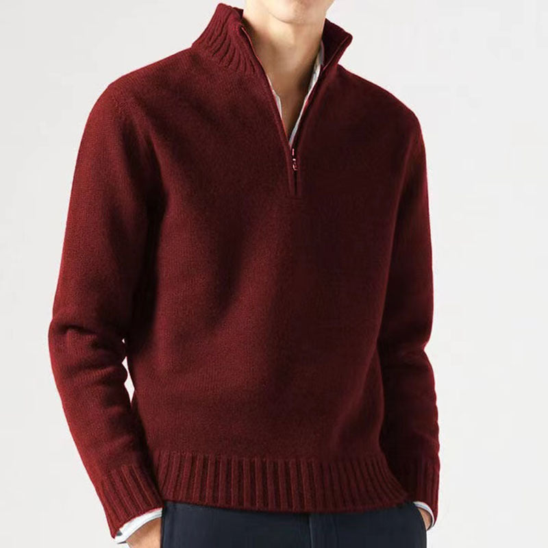 Sweter męski z zamkiem połówkowym – half-zip sweter