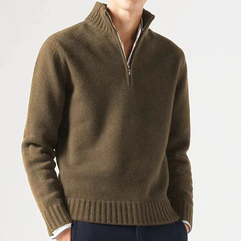 Sweter męski z zamkiem połówkowym – half-zip sweter