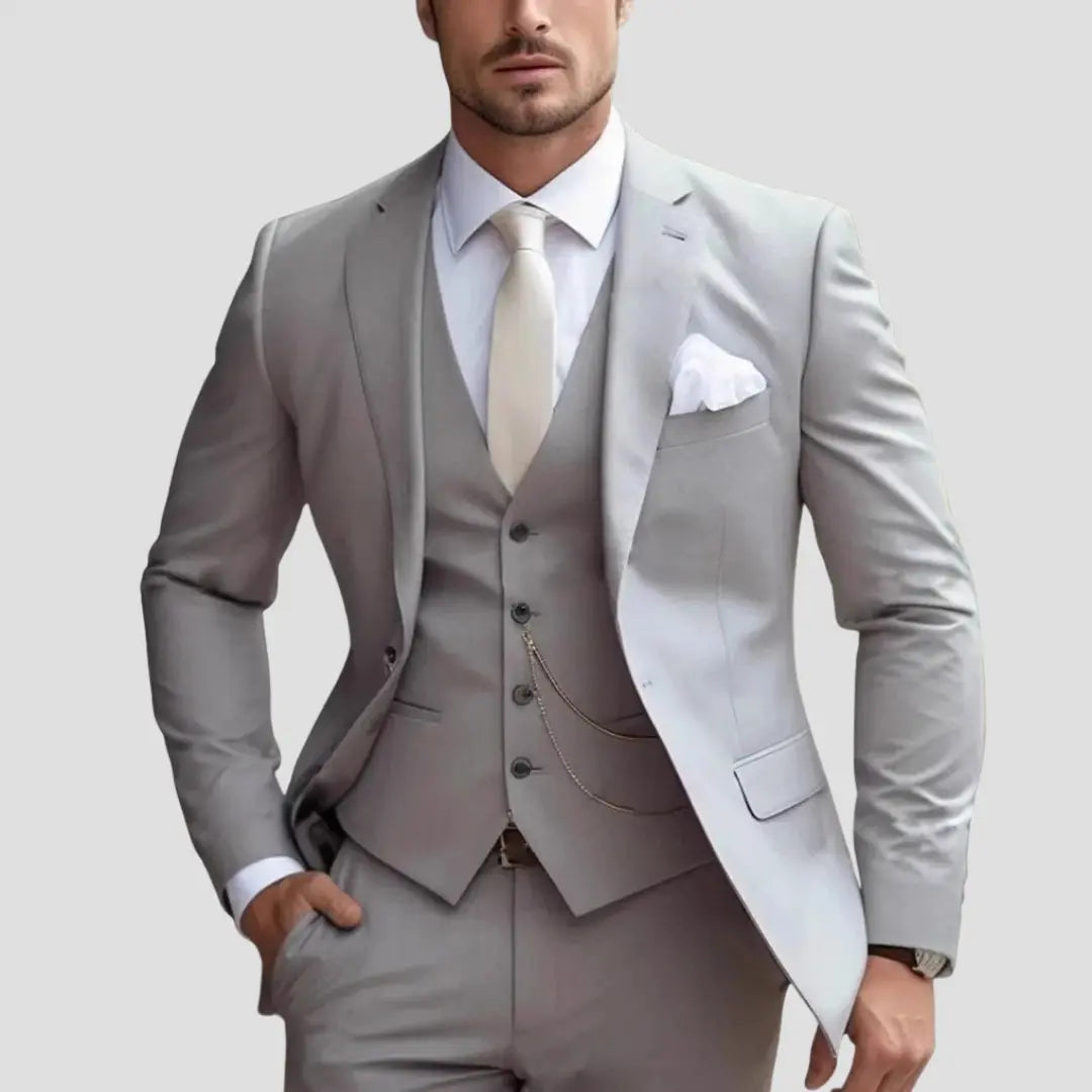 Trzyczęściowy garnitur męski slim fit | Marynarka, kamizelka i spodnie
