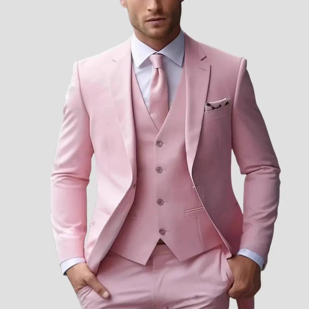 Trzyczęściowy garnitur męski slim fit | Marynarka, kamizelka i spodnie