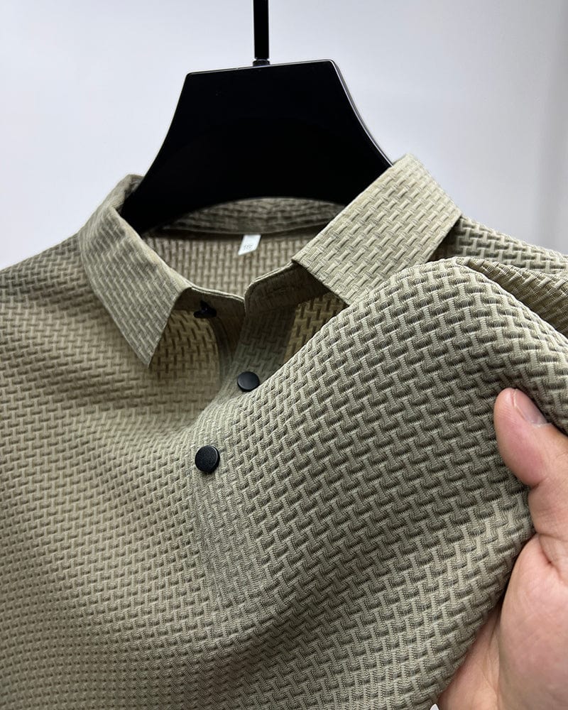 Koszulka polo męska z wzorem strukturalnym – polo strukturalne