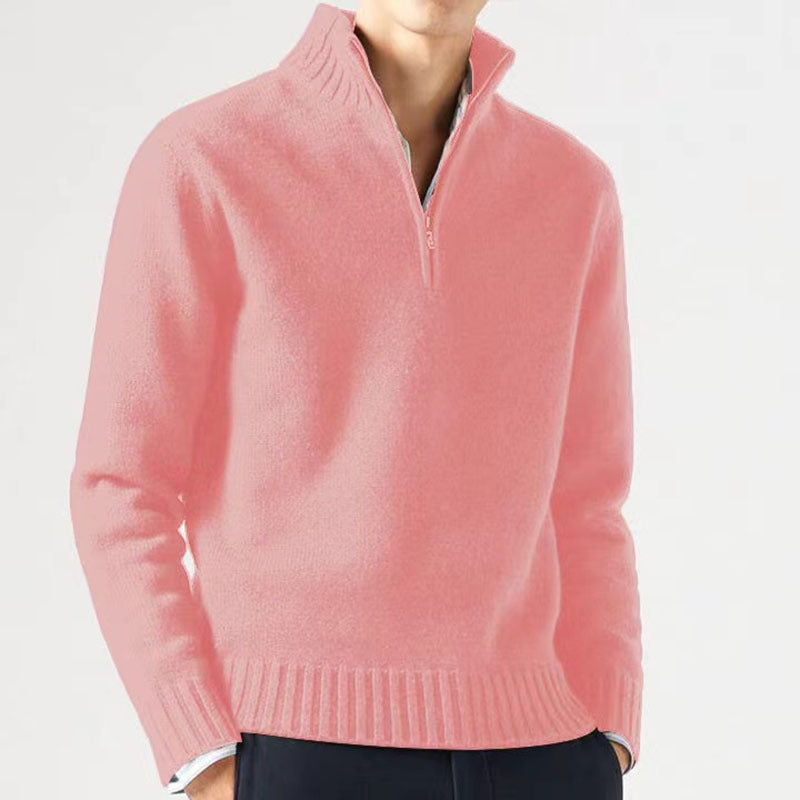 Sweter męski z zamkiem połówkowym – half-zip sweter