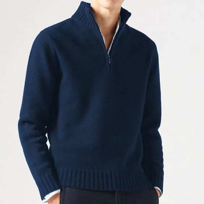 Sweter męski z zamkiem połówkowym – half-zip sweter
