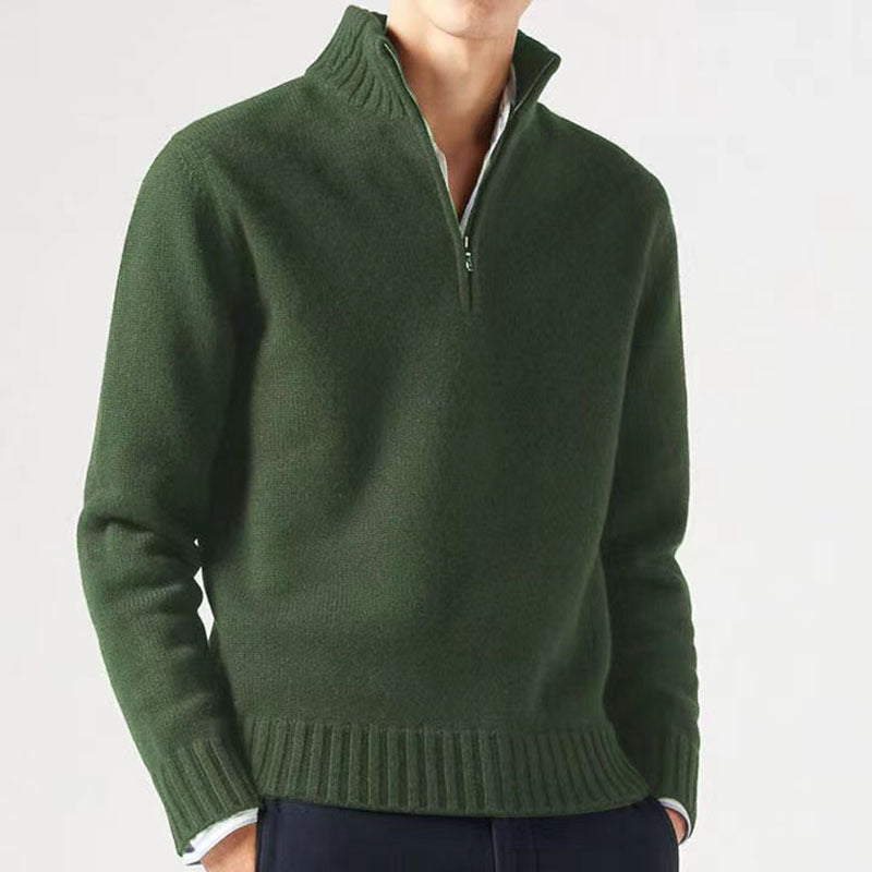 Sweter męski z zamkiem połówkowym – half-zip sweter