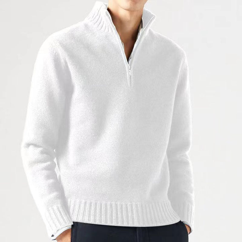 Sweter męski z zamkiem połówkowym – half-zip sweter