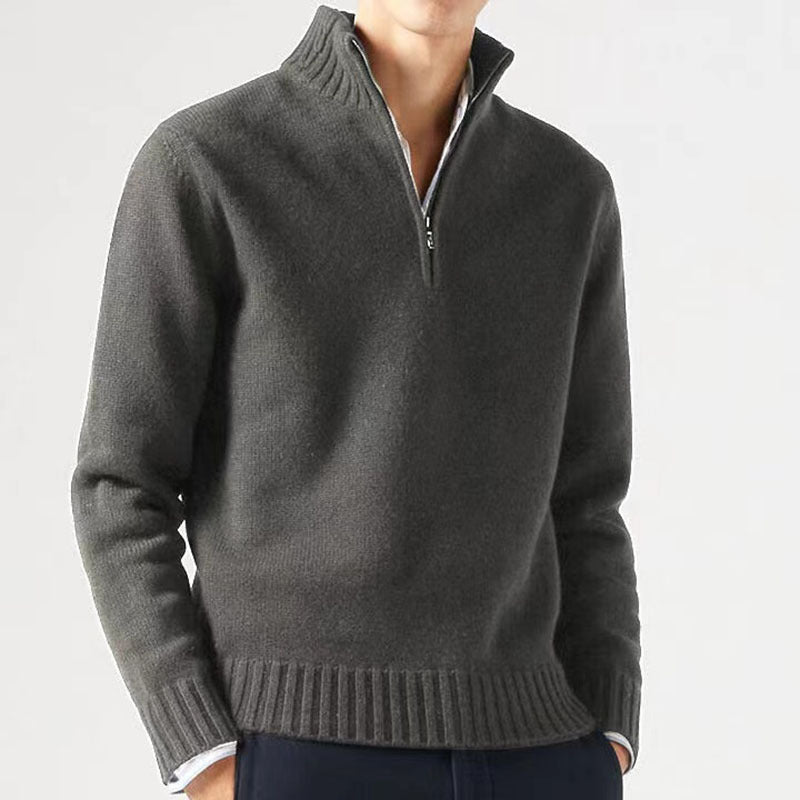 Sweter męski z zamkiem połówkowym – half-zip sweter