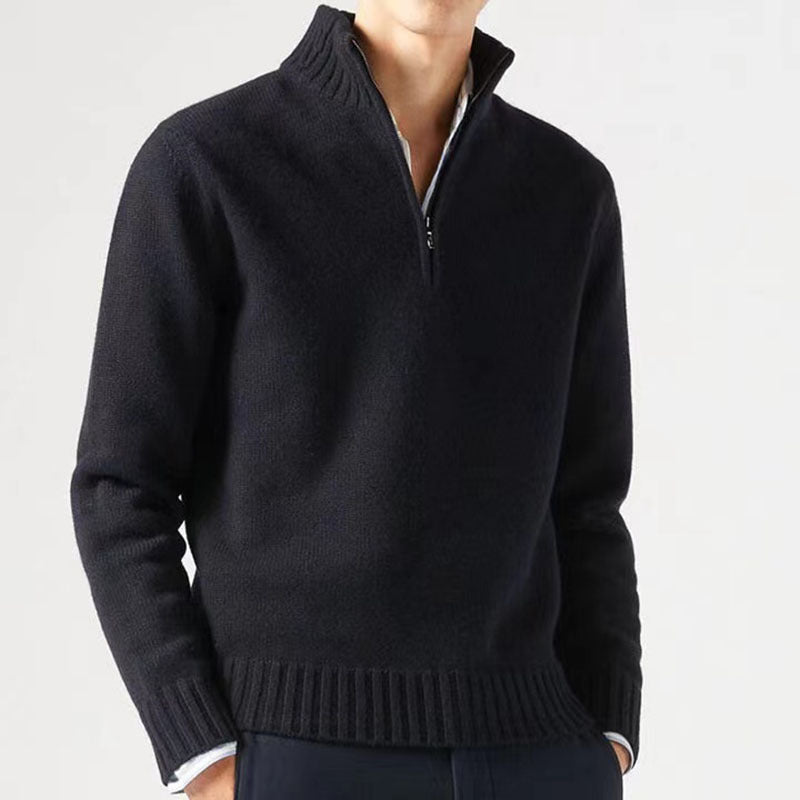 Sweter męski z zamkiem połówkowym – half-zip sweter